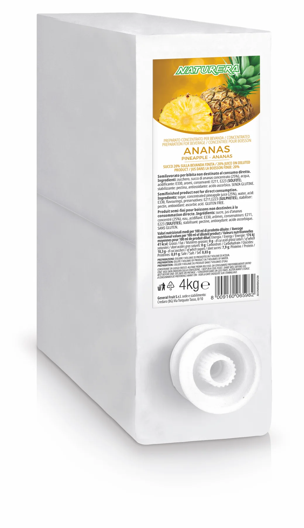 Succhi concentrati Bag-in-Box - 4 kg - 3D Naturera BiB 4kg Ananas