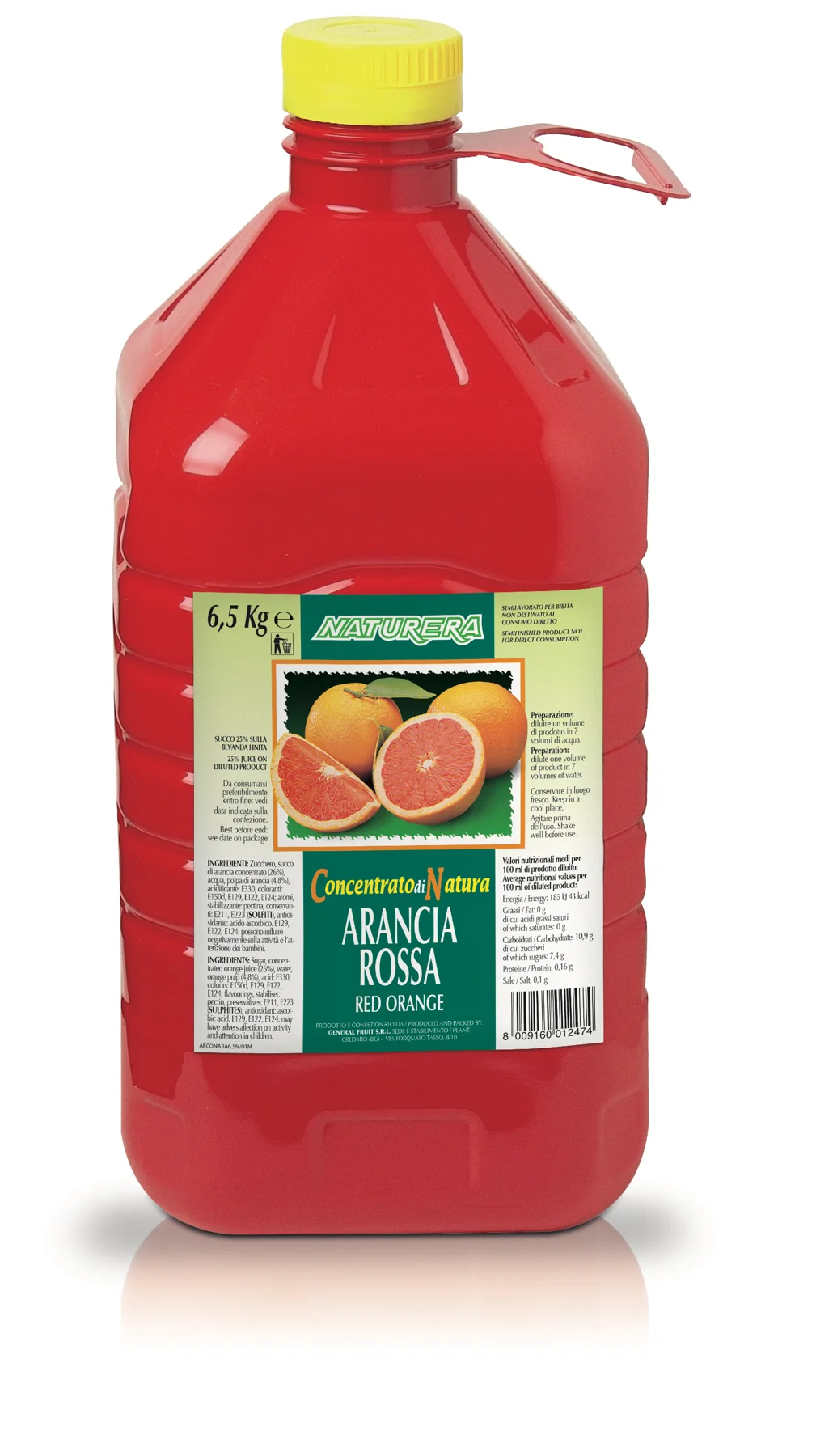 Succhi concentrati grandi formati - 6,5/7 kg - 3D Succhi concentrati 6,5kg tanica rossa Naturera Arancia rossa
