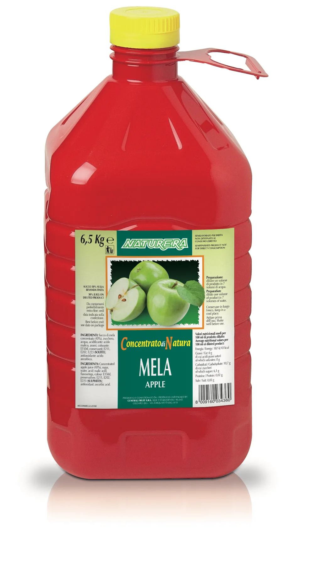 Succhi concentrati grandi formati - 6,5/7 kg - 3D Succhi concentrati 6,5kg tanica rossa Naturera Mela